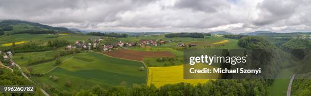 village view of kilchberg, aerial view, basel-landschaft, switzerland - canton de bâle campagne photos et images de collection