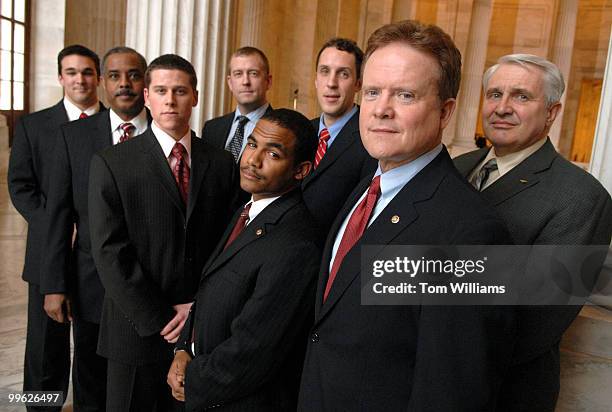 Pictured from left are, Ryan Kennedy, Nelson Jones, Greg Willett, William Edwards, Rafael Anderson, Will Wyche, Sen. Jim Webb, Gordon Peterson. All...