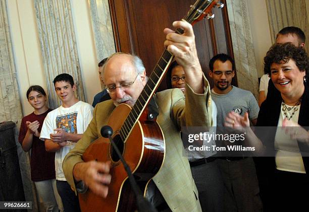 Peter Yarrow of Peter, Paul and Mary, performs at an event in Russell Building, to support Learn and Serve America which engages 1.5 million young...