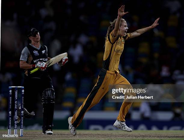 Ellyse Perry of Australia screams in delight as Australia win the ICC Womens World Twenty20 Final between Australia and New Zealand played at the...