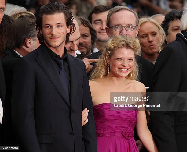 Actor Gaspard Ulliel and actress Melanie Thierry attend the 'The Princess of Montpensier' Premiere held at the Palais des Festivals during the 63rd...