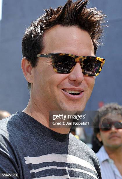 Musician Mark Hoppus of Blink 182 arrives at the Los Angeles Premiere "Shrek Forever After" at Gibson Amphitheatre on May 16, 2010 in Universal City,...