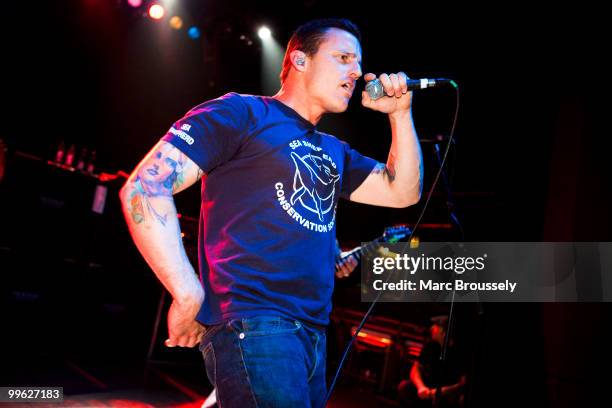 Zoli Teglas of Pennywise performs at the Shepherds Bush Empire on May 16, 2010 in London, England.