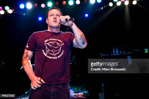 Zoli Teglas of Pennywise performs at the Shepherds Bush Empire on May 16, 2010 in London, England.