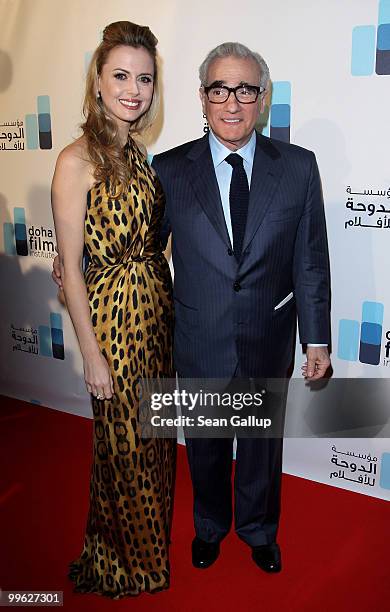 Director Martin Scorsese and Executive Director of the Doha Film Institute Amanda Palmer attend the Doha Film Institute launch event on May 16, 2010...