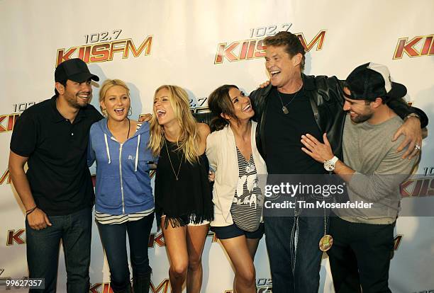 Frankie Delgado, Stephanie Pratt, Kristin Cavallari, Stacey Hall, actor David Hasselhoff and Brody Jenner attend KIIS FM's Wango Tango 2010 at...