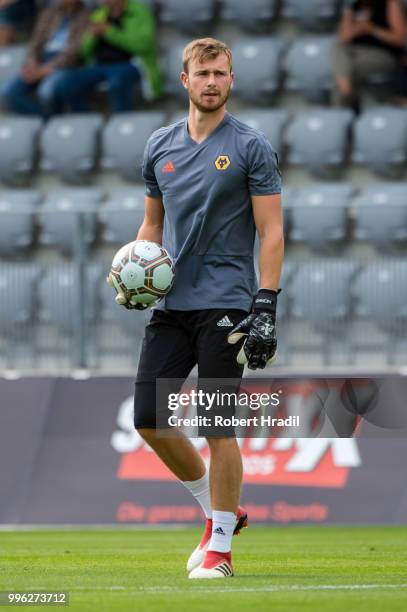 Goalkeeper Will Norris of Wolverhampton Wanderers looks on during the Uhrencup 2018 on July 10, 2018 at the Tissot Arena in Biel, Switzerland.