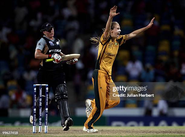 Ellyse Perry of Australia screams in delight as Australia win the ICC Womens World Twenty20 Final between Australia and New Zealand played at the...