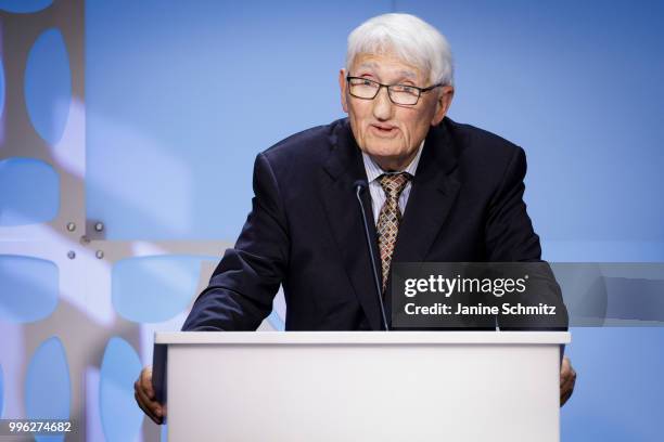 Berlin, Germany Sociologist and philosopher Juergen Habermas, captured on July 04, 2018 in Berlin, Germany.