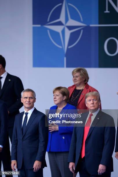 - Sommet de l'OTAN - Top van de NAVO - NATO Summit Summit Opening Ceremony * Angela Merkel * Jens Stoltenberg * Donald Trump pict. By Christophe...