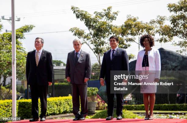 Vice President of Costa Rica Epsy Campbell, President of Costa Rica Carlos Alvarado, President of Chile Sebastian Pinera and Roberto Ampuero Chilean...