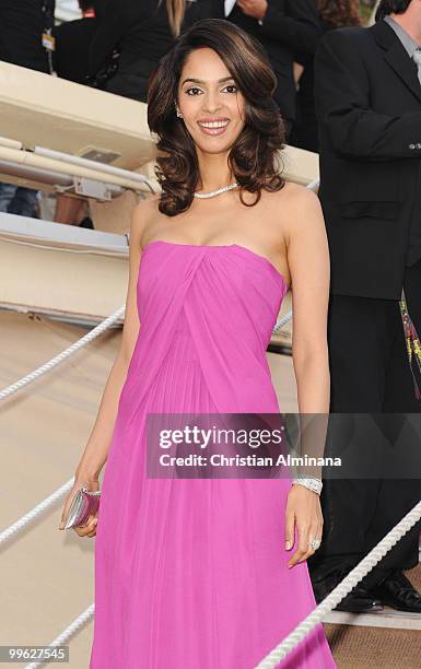 Actress Mallika Sherawat attends the Variety Celebrates Ashok Amritraj event held at the Martini Terraza during the 63rd Annual International Cannes...
