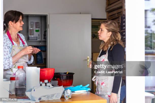 handmade soap making workshop in a studio - leo patrizi stock pictures, royalty-free photos & images