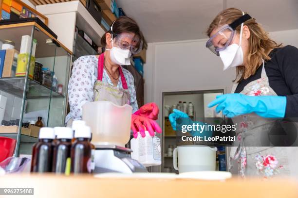 handmade soap making workshop in a studio - leopatrizi stock pictures, royalty-free photos & images