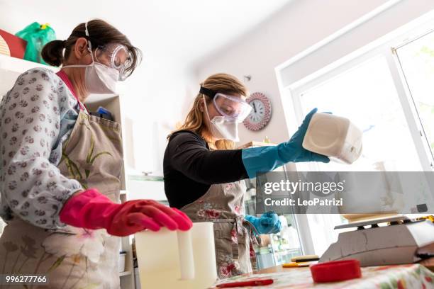 handmade soap making workshop in a studio - leopatrizi stock pictures, royalty-free photos & images