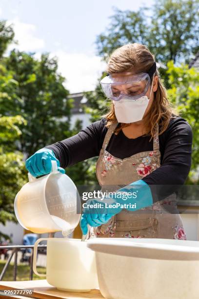 handmade soap making workshop in a studio - leopatrizi stock pictures, royalty-free photos & images