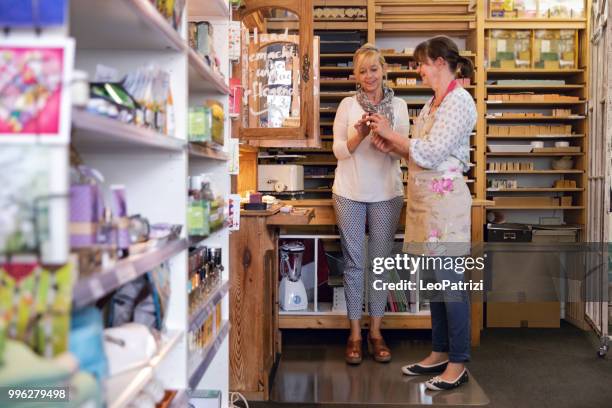 handmade soap making workshop in a studio - leopatrizi stock pictures, royalty-free photos & images