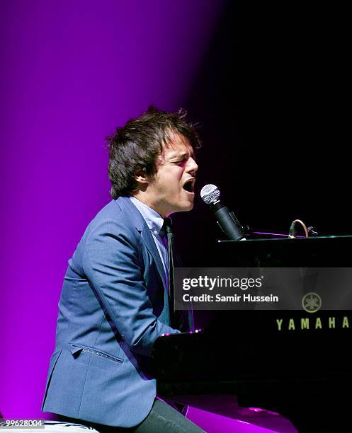 Jamie Cullum performs at the London Palladium on May 16, 2010 in London, England.