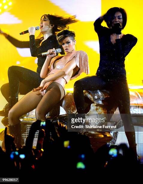 Rihanna performs at MEN Arena on May 16, 2010 in Manchester, England.