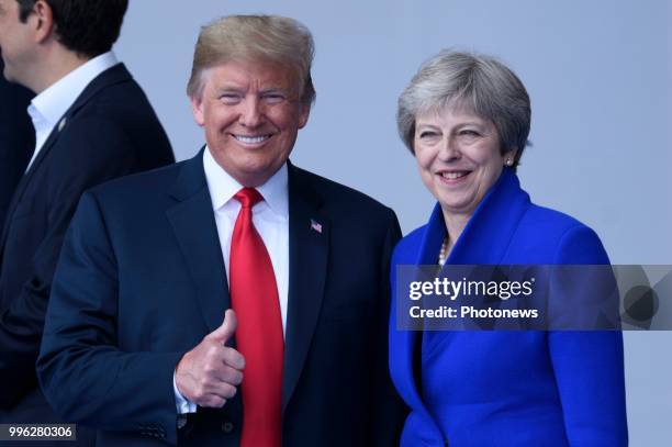 - Sommet de l'OTAN - Top van de NAVO - NATO Summit Summit Opening Ceremony * Donald Trump * Theresa May pict. By Christophe Licoppe © Photo News via...