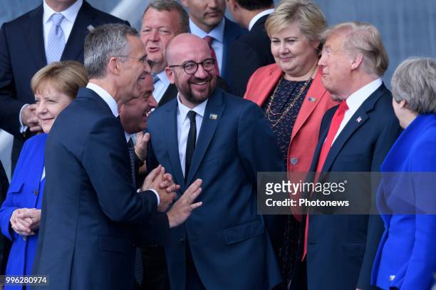 - Sommet de l'OTAN - Top van de NAVO - NATO Summit Summit Opening Ceremony *Angela Merkel * Jens Stoltenberg * Charles Michel * Donald Trump *...