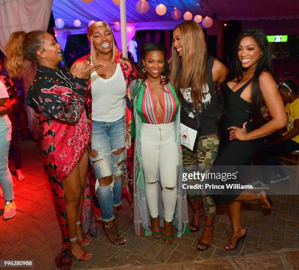 Eva Marcille, Nene Leakes, Kandi Burruss, Cynthia Bailey and Porsha Williams of the Show Atlanta Housewives attend ATL Live On The Park at Park...