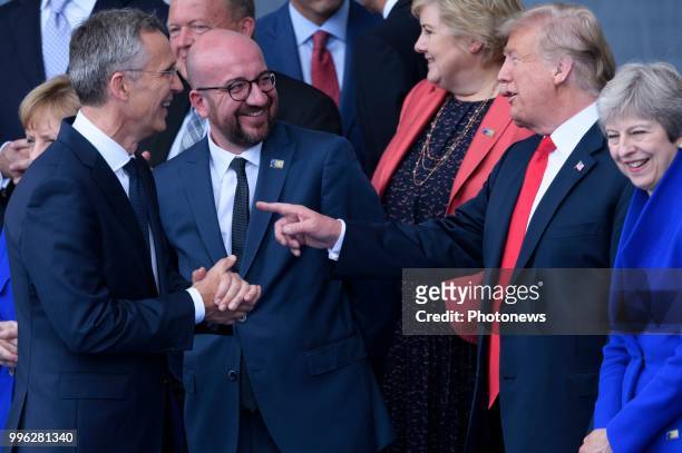 - Sommet de l'OTAN - Top van de NAVO - NATO Summit Summit Opening Ceremony * Jens Stoltenberg * Charles Michel * Donald Trump * Theresa May pict. By...