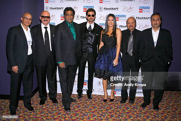 Independent producer Deepak Nayar, producer Rakesh Roshan, director Anurag Basu, Hrithik Roshan, Barbara Mori, composer Rajesh Roshan and CEO of...