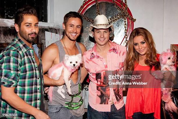 Gaudy PR Owner Avo Yermagyan, Model Galen Drever, Photographer Travor Rains and Recording Artist Aubrey O'Day at The Ranch LA on February 6, 2010 in...