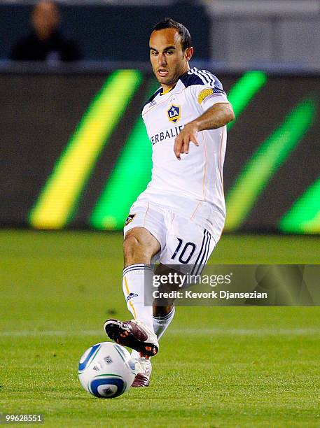 Landon Donovan of the Los Angeles Galaxy in action against Toronto FC during the second half action of the MLS soccer match on May 15, 2010 at the...