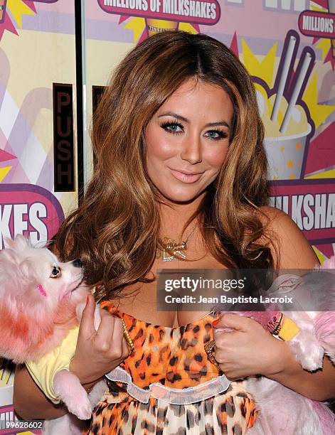 Aubrey O'Day visits Millions of Milkshakes to create her own shake on March 13, 2010 in West Hollywood, California.