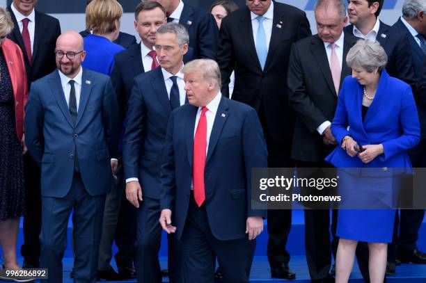 - Sommet de l'OTAN - Top van de NAVO - NATO Summit Summit Opening Ceremony * Charles Michel * Jens Stoltenberg * Donald Trump * Theresa May pict. By...