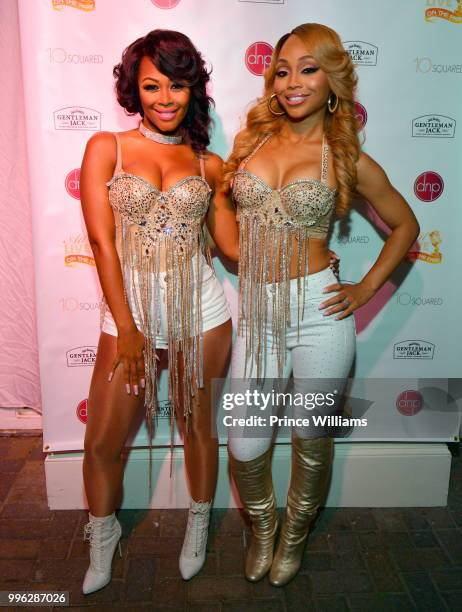 Brandi Williams and Shamari Fears of the Group Blaque perform at ATL Live On The Park Season IX: Blaque at Park Tavern on July 10, 2018 in Atlanta,...