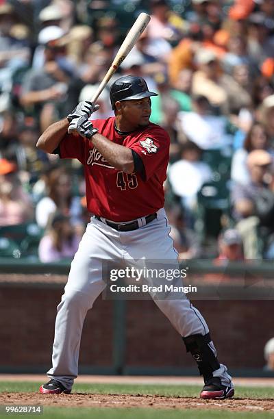 Carlos Lee of the Houston Astros bats against the San Francisco Giants during the game at AT&T Park on May 16, 2010 in San Francisco, California.