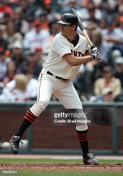 Barry Zito of the San Francisco Giants bats against the Houston Astros during the game at AT&T Park on May 16, 2010 in San Francisco, California.