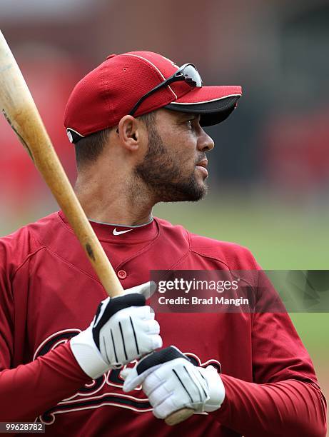 Pedro Feliz of the Houston Astros takes batting practice before the game against the San Francisco Giants at AT&T Park on May 16, 2010 in San...