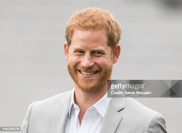 Prince Harry, Duke of Sussex visits Croke Park, home of Ireland's largest sporting organisation, the Gaelic Athletic Association on July 11, 2018 in...