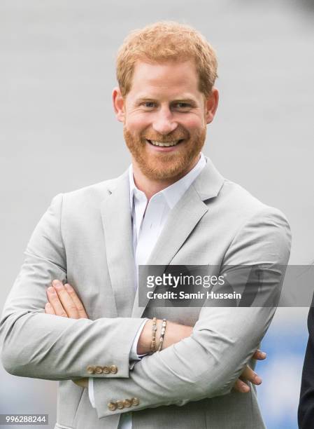 Prince Harry, Duke of Sussex visits Croke Park, home of Ireland's largest sporting organisation, the Gaelic Athletic Association on July 11, 2018 in...