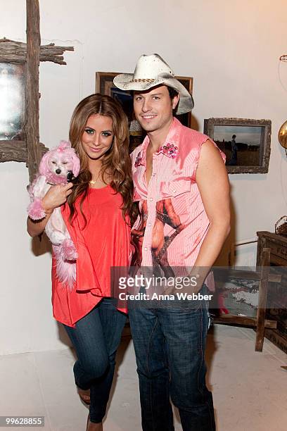 Recording artist Aubrey O'Day and photographer Traver Rains at The Ranch LA on February 6, 2010 in Los Angeles, California.