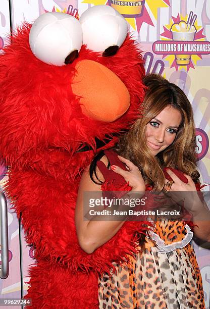 Aubrey O'Day visits Millions of Milkshakes to create her own shake on March 13, 2010 in West Hollywood, California.