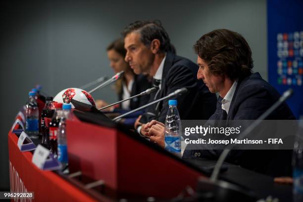 Alexey Smertin looks on during Anti-Discrimination & Diversity Panel at Luzhniki Stadium on July 11, 2018 in Moscow, Russia.