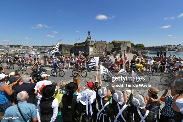 Greg Van Avermaet of Belgium and BMC Racing Team Yellow Leader Jersey / Tejay Van Garderen of The United States and BMC Racing Team / Damiano Caruso...