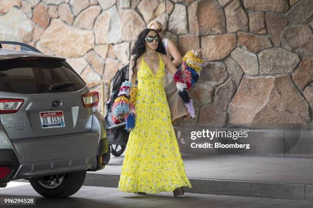 Stacey Bendet, chief executive officer and creative director Alice + Olivia Clothing Co., arrives for the Allen & Co. Media and Technology Conference...