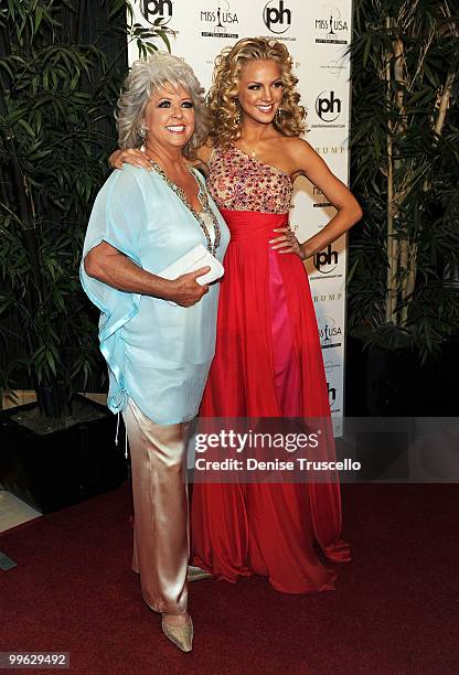 Paula Dean and Miss USA 2009 Kristen Dalton arrive at the Miss USA 2010 pageant at Planet Hollywood Casino Resort on May 16, 2010 in Las Vegas,...