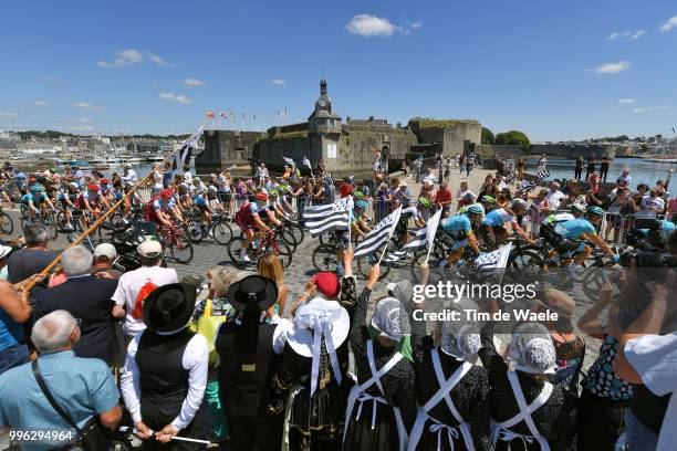 Concarneau City / Peloton / Fans / Public / Castle / Landscape / during the 105th Tour de France 2018, Stage 5 a 204,5km stage from Lorient to...