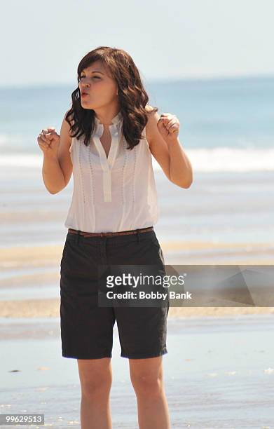 Ginnifer Goodwin on location for "Something Borrowed" on May 16, 2010 in Amagansett, New York.