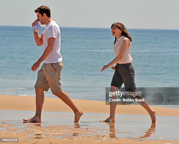 John Krasinski and Ginnifer Goodwin on location for "Something Borrowed" on May 16, 2010 in Amagansett, New York.