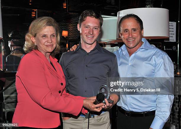 Carolyn Maloney, actor Bobby Steggert and Allen Roskoff attend the 2010 Jim Owles Gay Pride Awards Ceremony at Elmo Restaurant on May 16, 2010 in New...