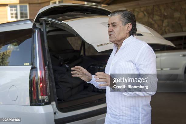 Haim Saban, owner of Saban Capital Group, arrives for the Allen & Co. Media and Technology Conference in Sun Valley, Idaho, U.S., on Tuesday, July...