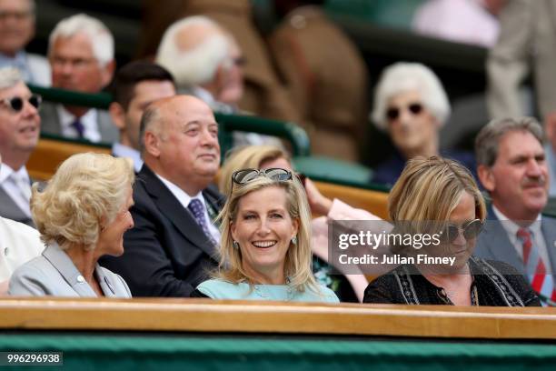 Sophie, Countess of Wessex attends day nine of the Wimbledon Lawn Tennis Championships at All England Lawn Tennis and Croquet Club on July 11, 2018...